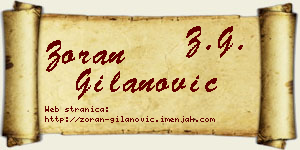Zoran Gilanović vizit kartica